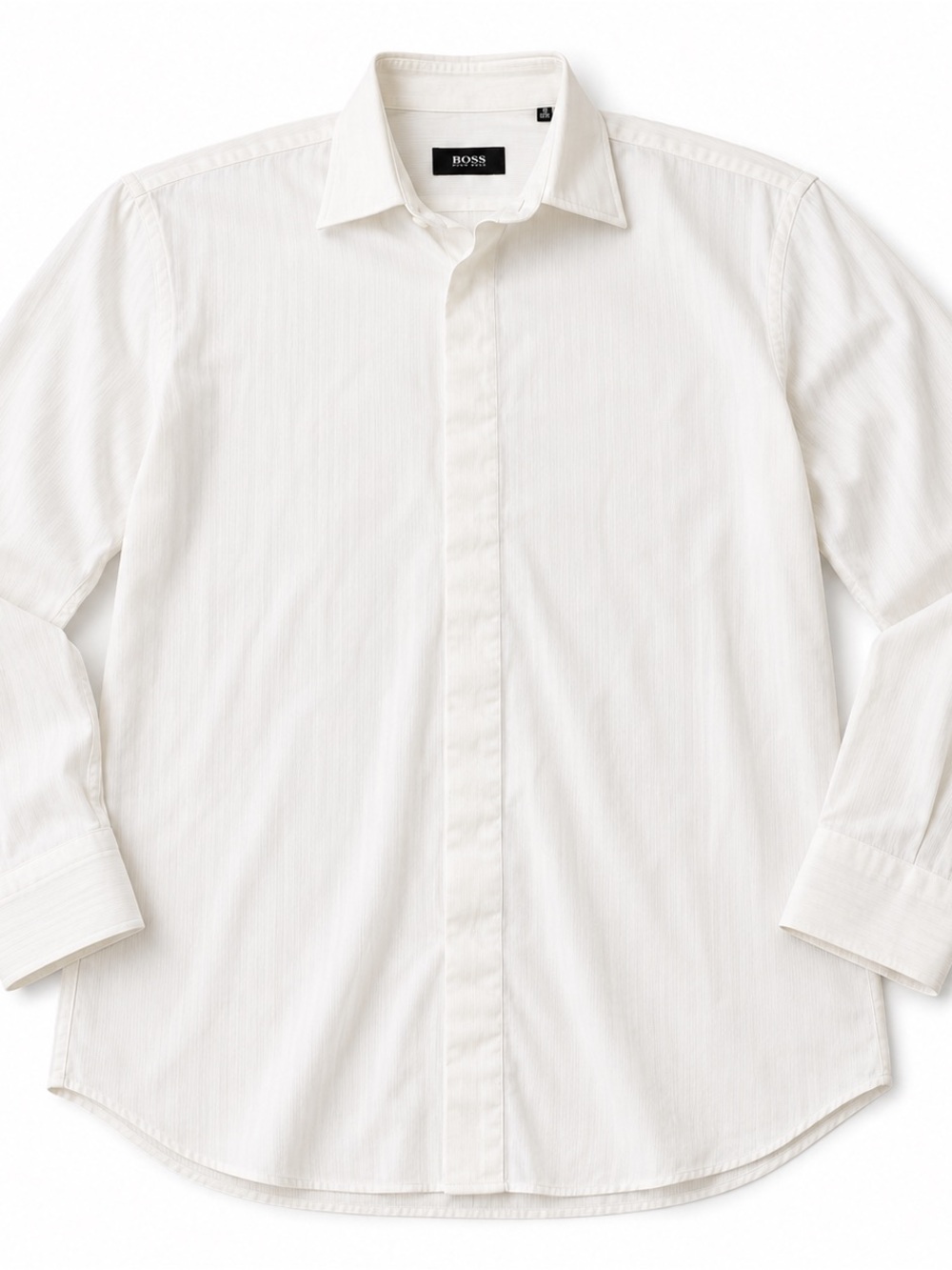 BOSS Hugo Boss White Textured Dress Shirt Men’s 16 Long Sleeve